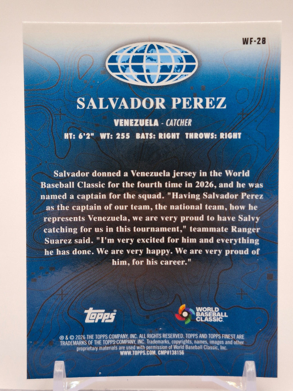 2026 Finest #WF-28 Salvador Perez World's Finest Refractors