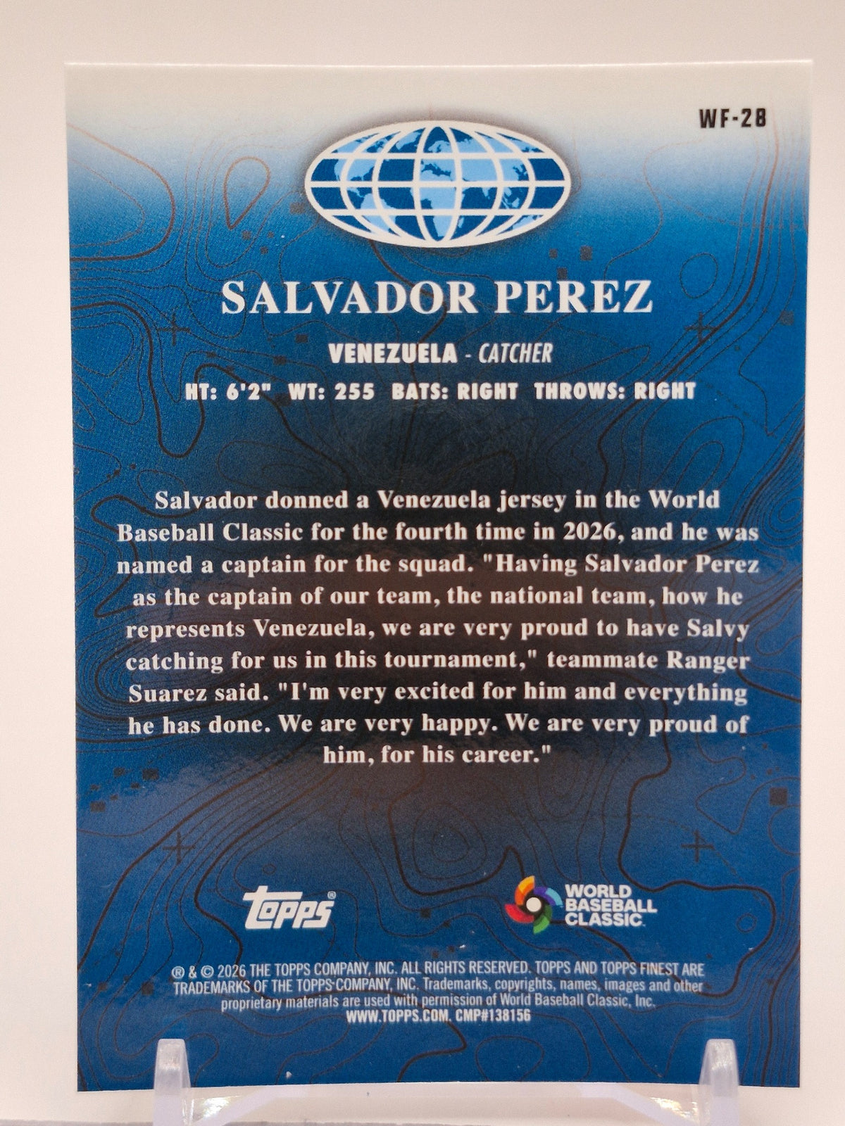 2026 Finest #WF-28 Salvador Perez World's Finest Refractors
