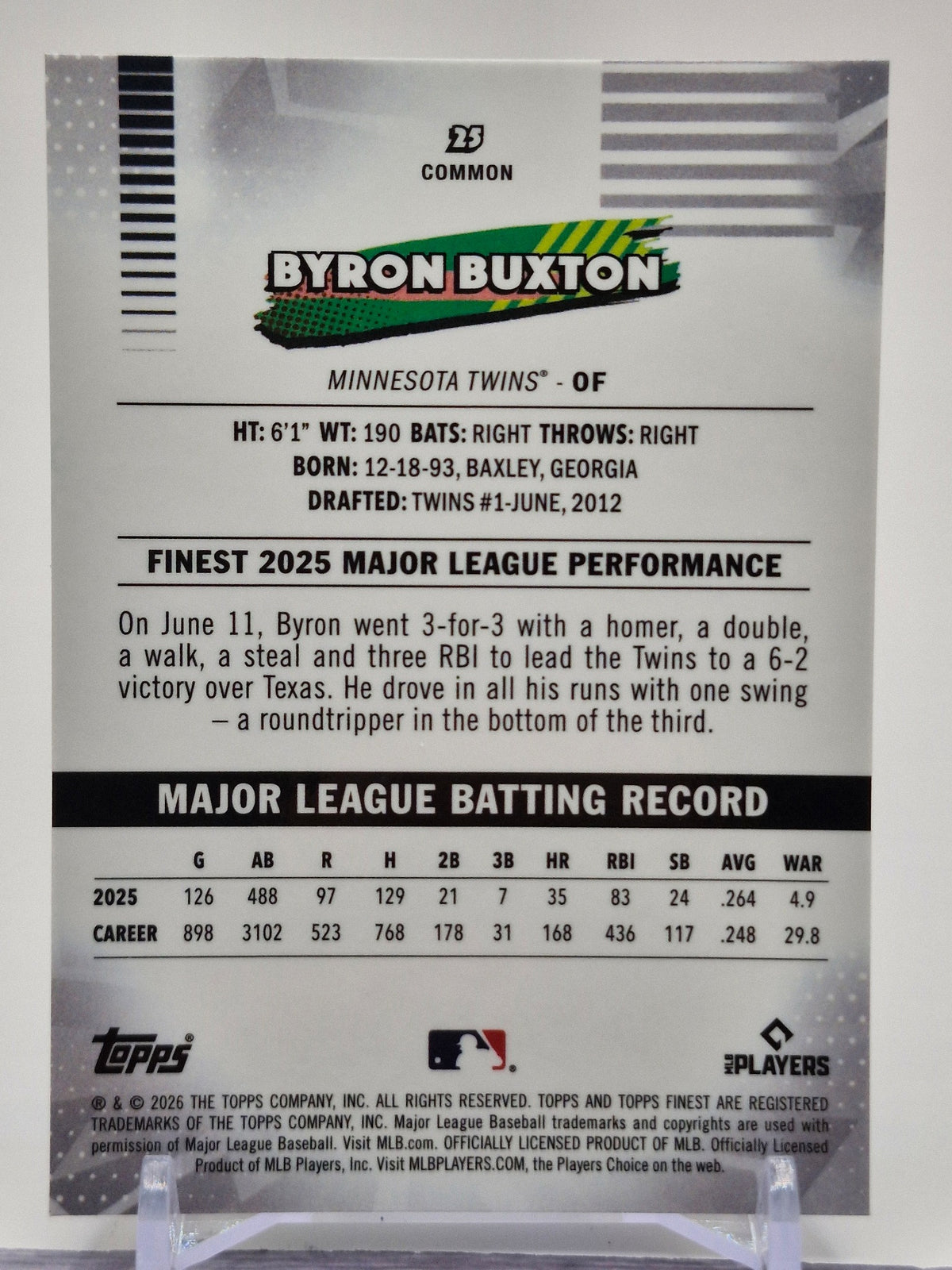 2026 Finest #25 Byron Buxton