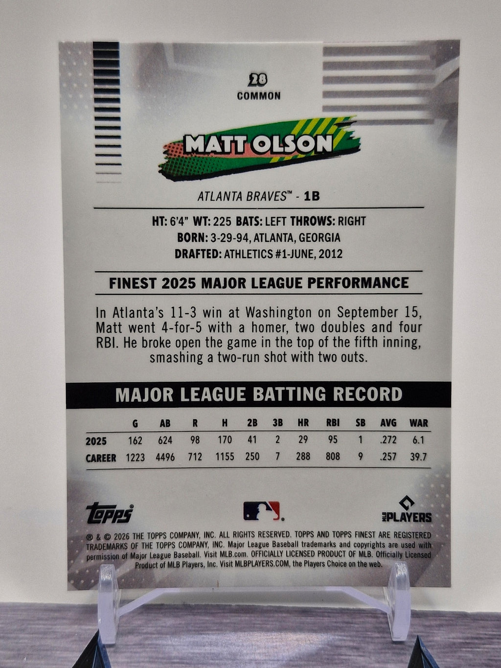 2026 Finest #28 Matt Olson