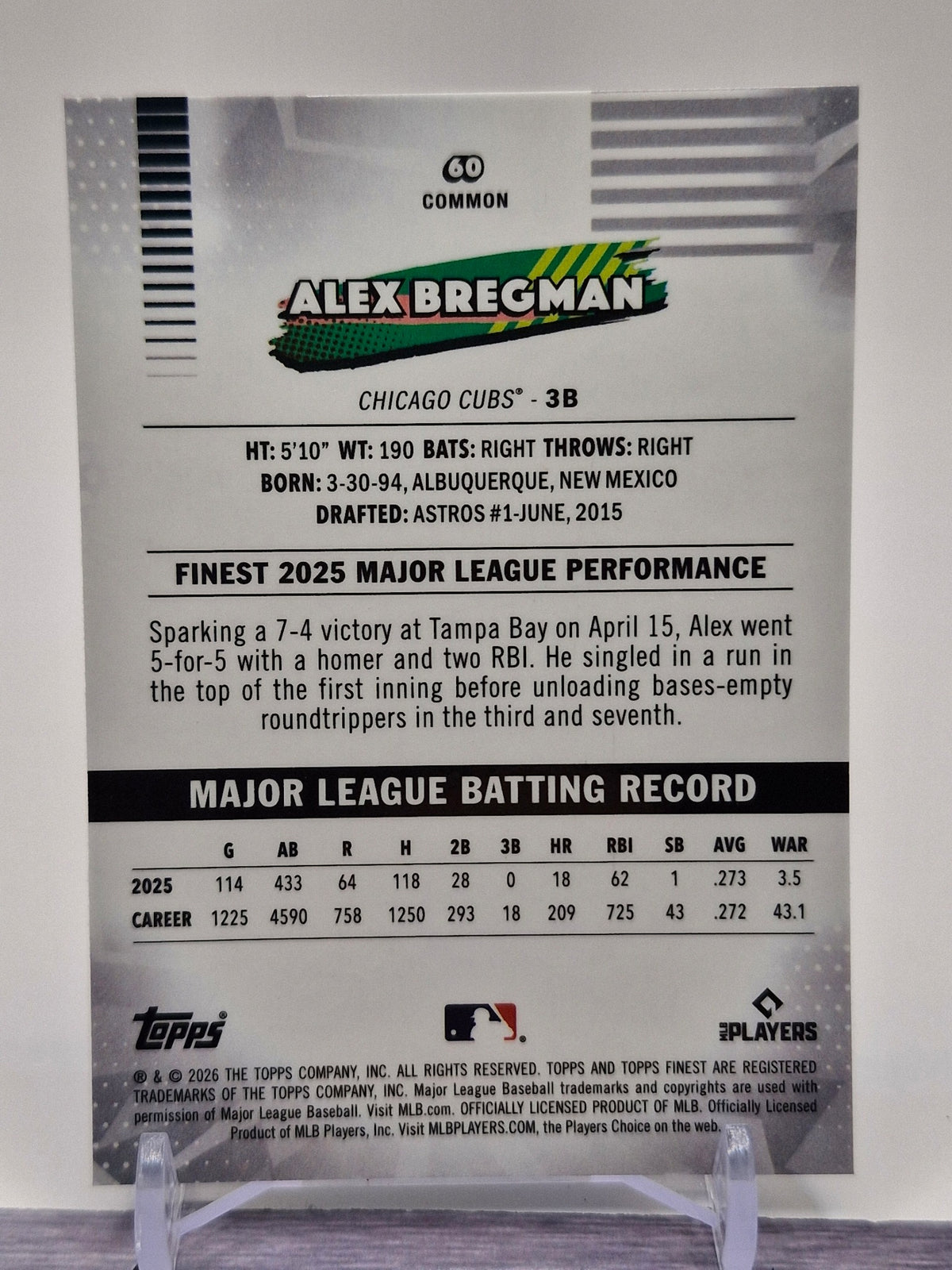 2026 Finest #60 Alex Bregman