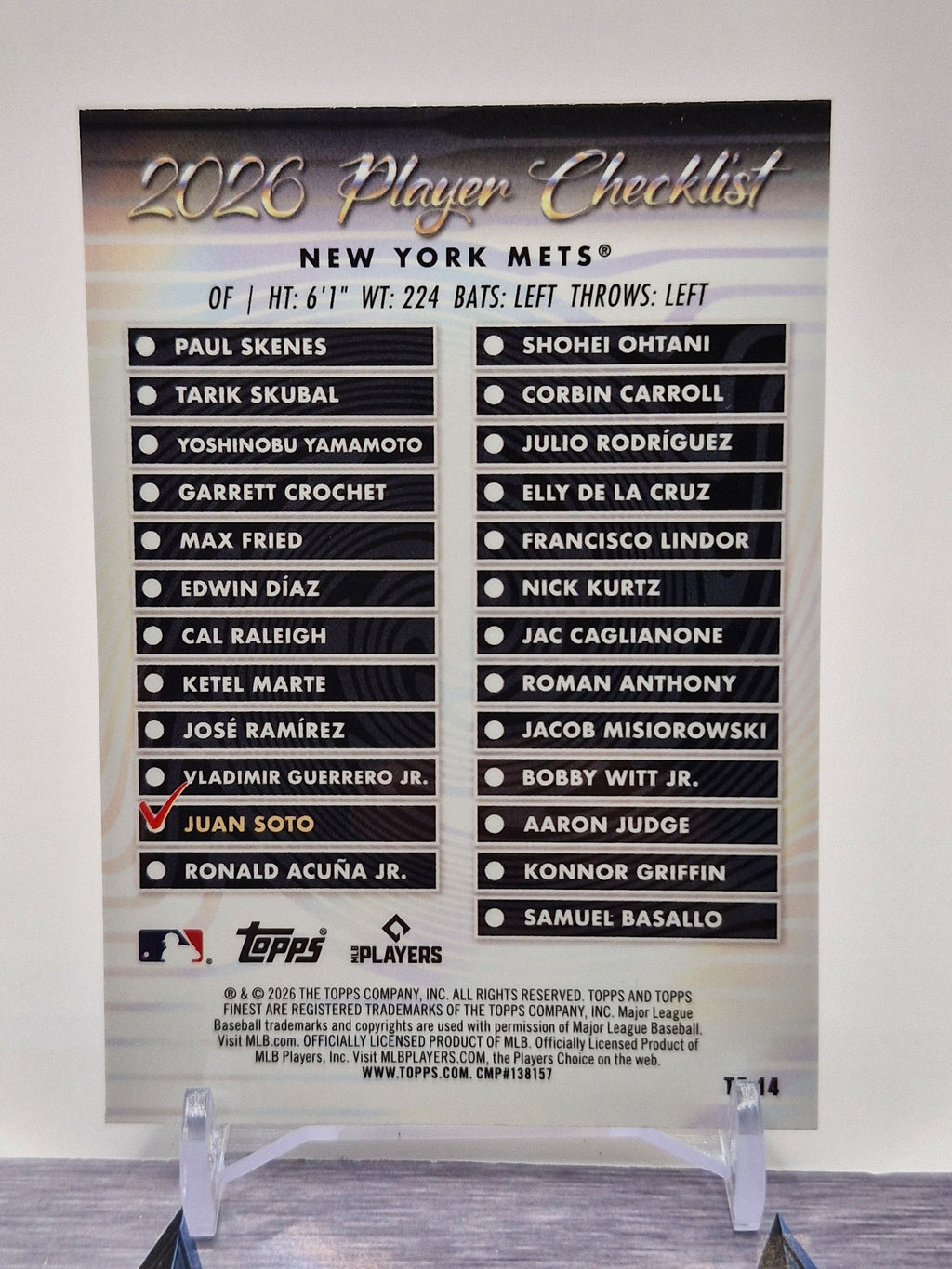 2026 Finest #TF-14 Juan Soto Topps Team Finest