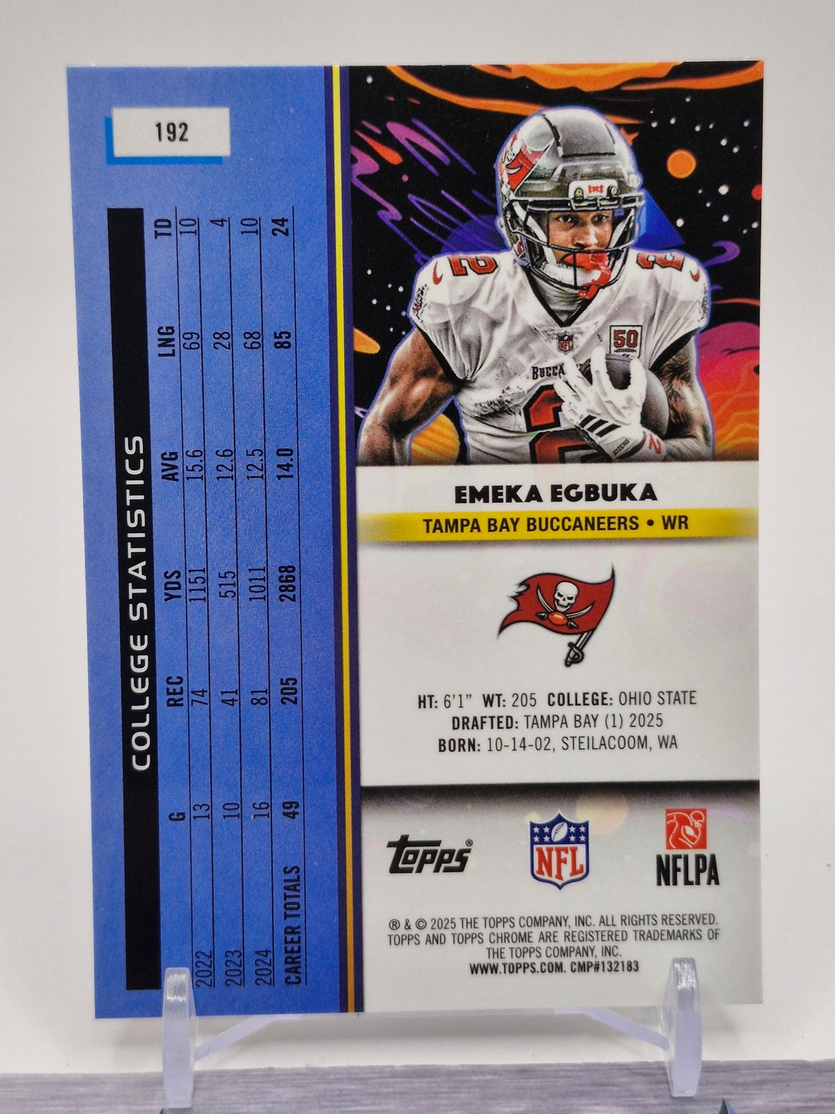 2025 Topps Chrome Cosmic #192 Emeka Egbuka