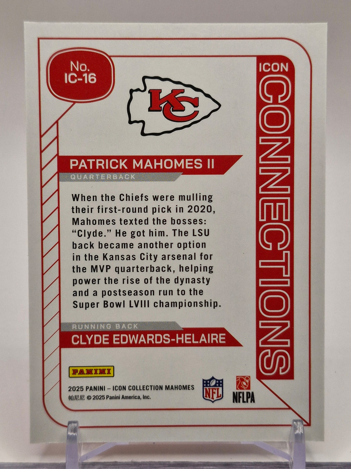 2025 Panini Icon Collection - Icon Connections #IC-16 Patrick Mahomes II