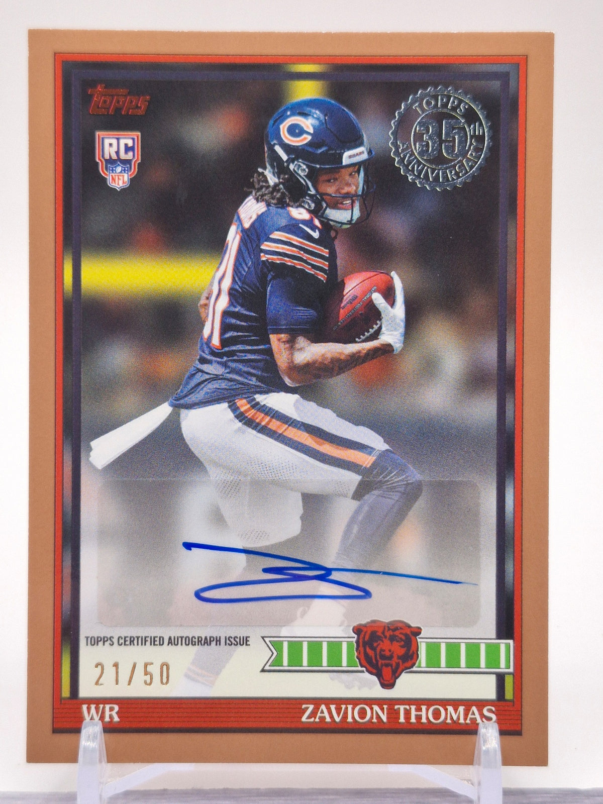 Flagship #91FRA-ZT Zavion Thomas 1991 Topps Football Rookie Autographs Gold