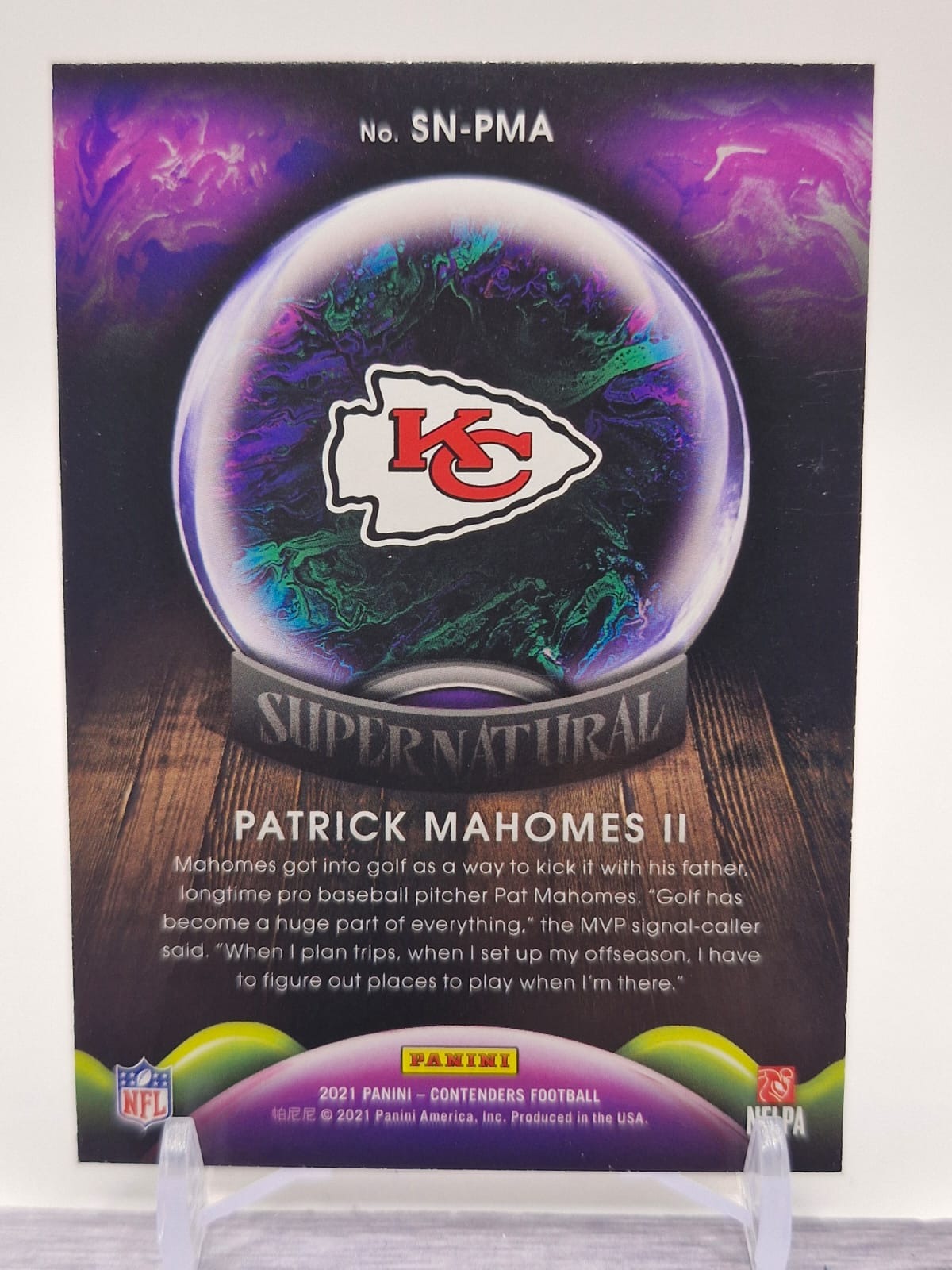 2021 Panini Contenders #SN-PMA Patrick Mahomes II Supernatural Ruby