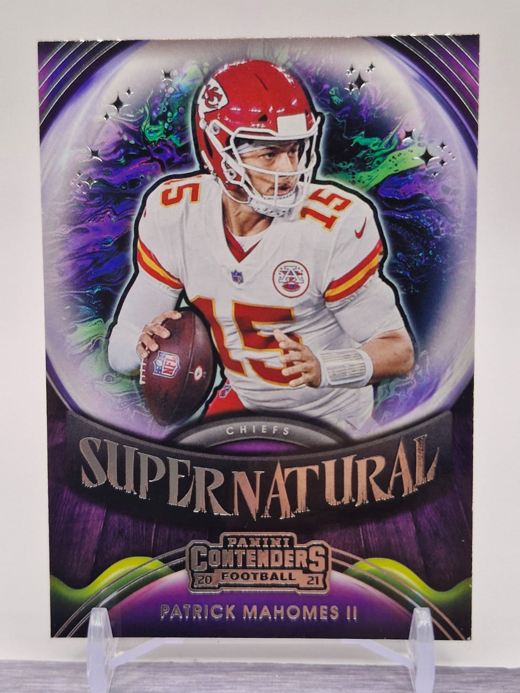 2021 Panini Contenders #SN-PMA Patrick Mahomes II Supernatural Ruby