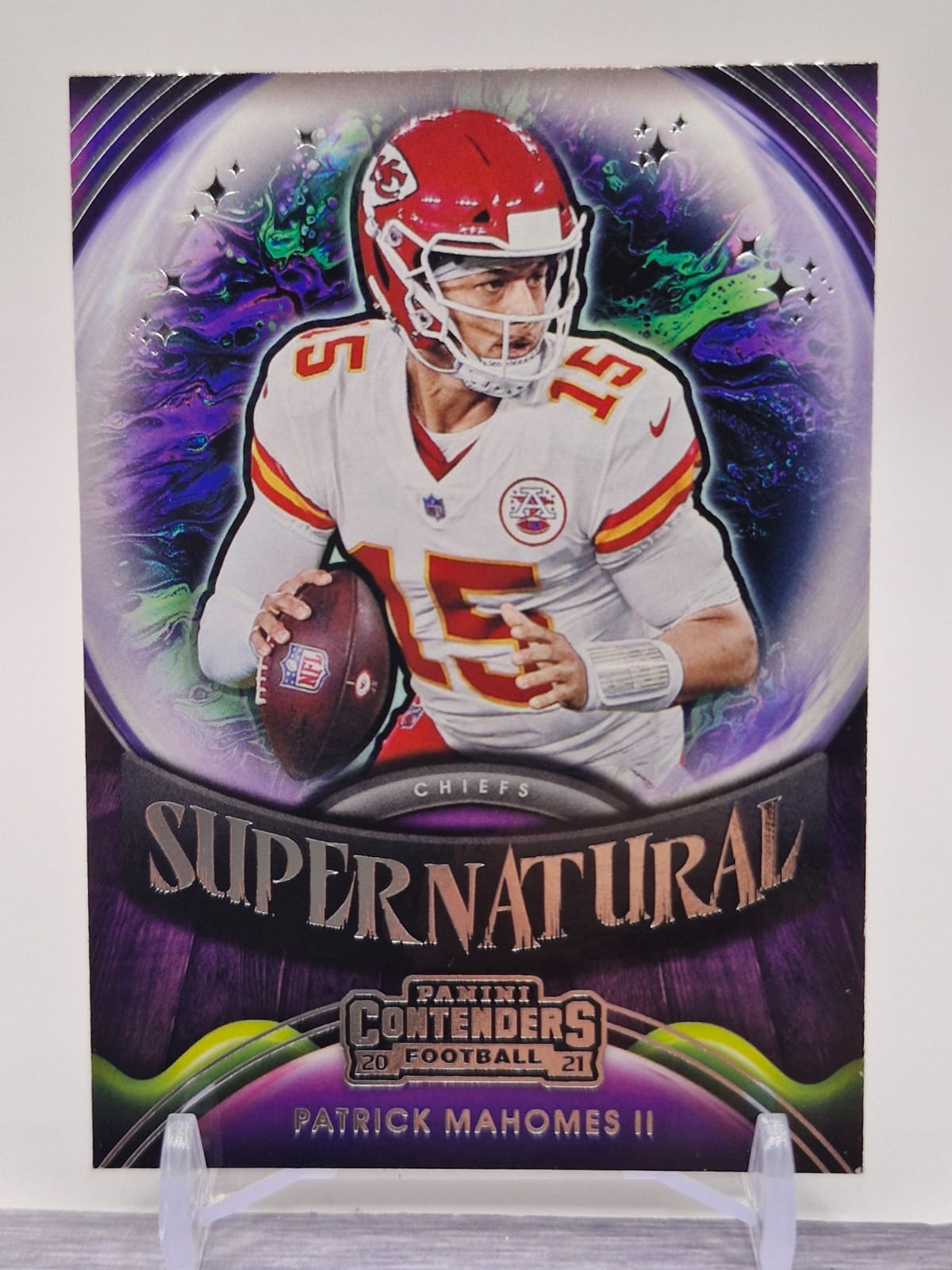 2021 Panini Contenders #SN-PMA Patrick Mahomes II Supernatural Ruby