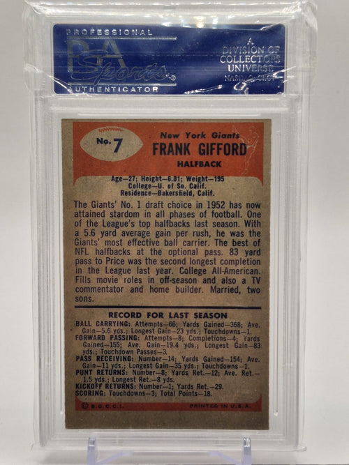 1955 Bowman #7 Frank Gifford
