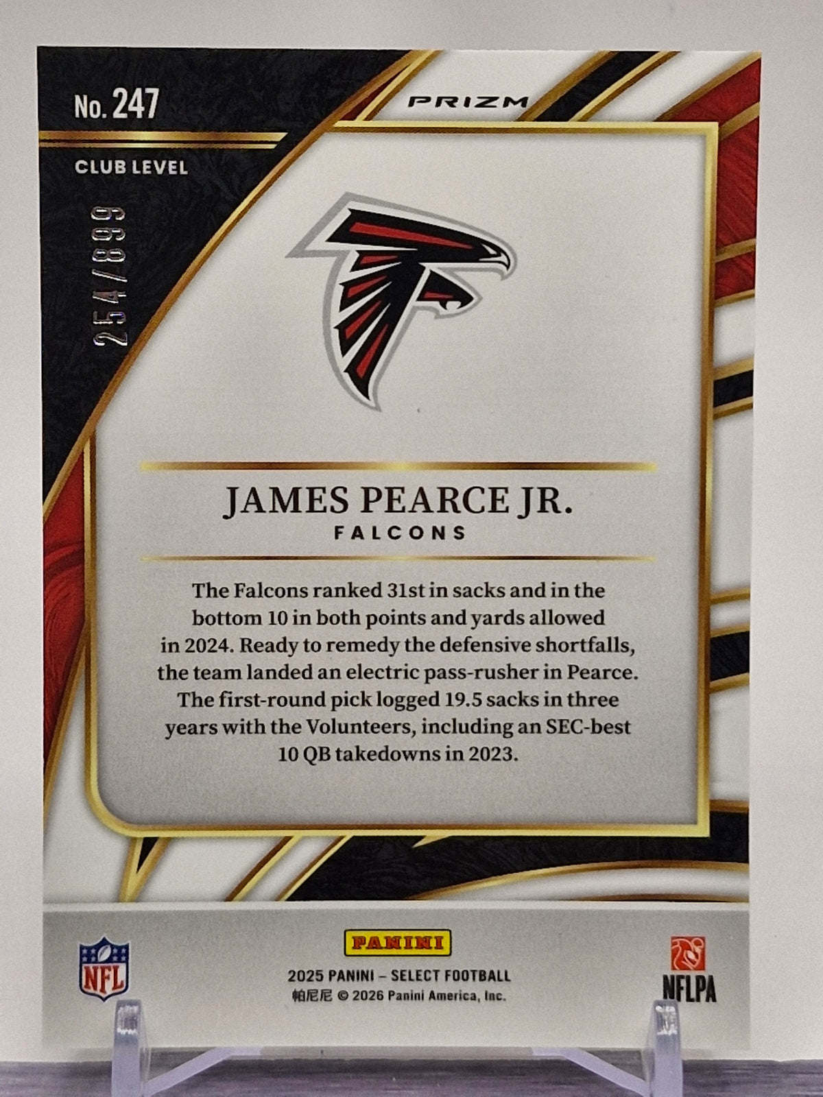 2025 Panini Select #247 James Pearce Jr.