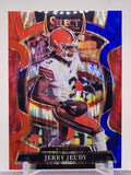 2025 Panini Select #56 Jerry Jeudy Red and Blue Prizm Shock