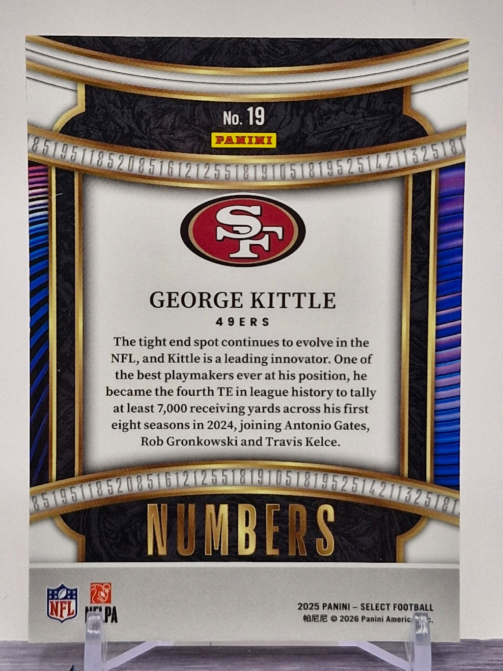 2025 Panini Select #19 George Kittle Select Numbers