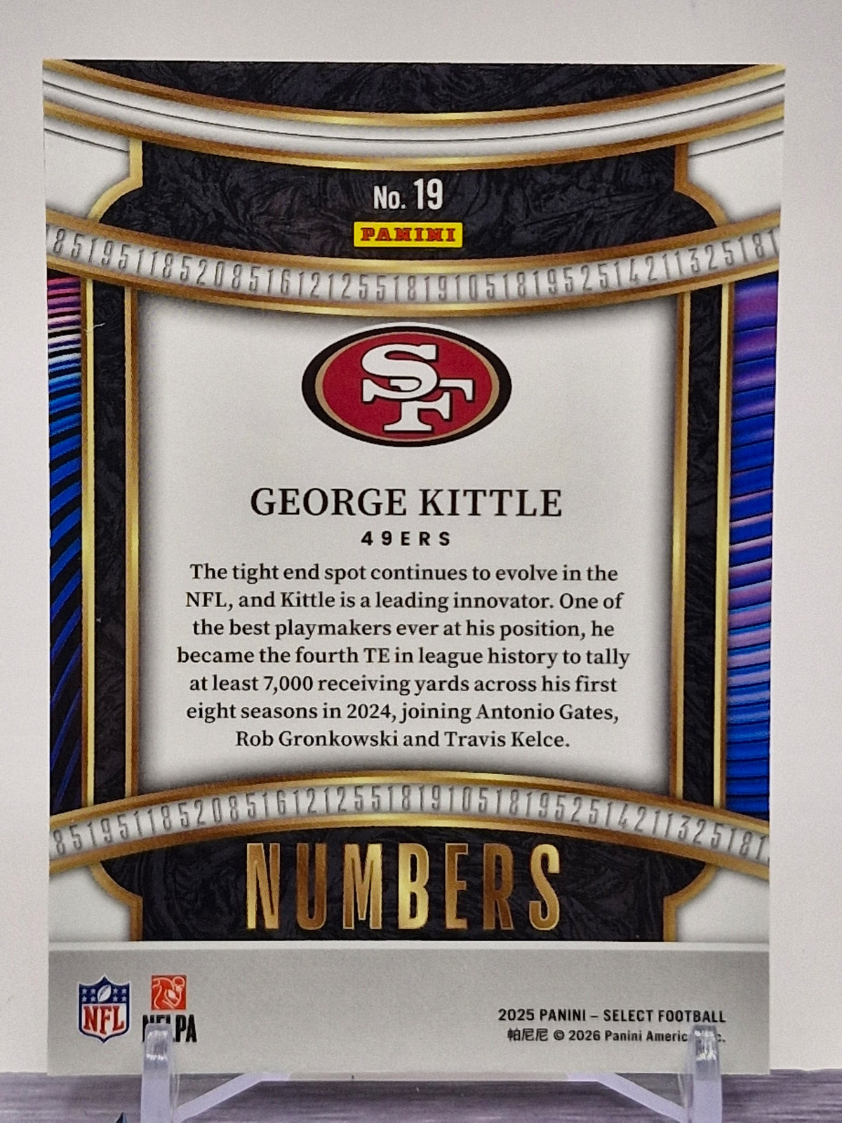 2025 Panini Select #19 George Kittle Select Numbers