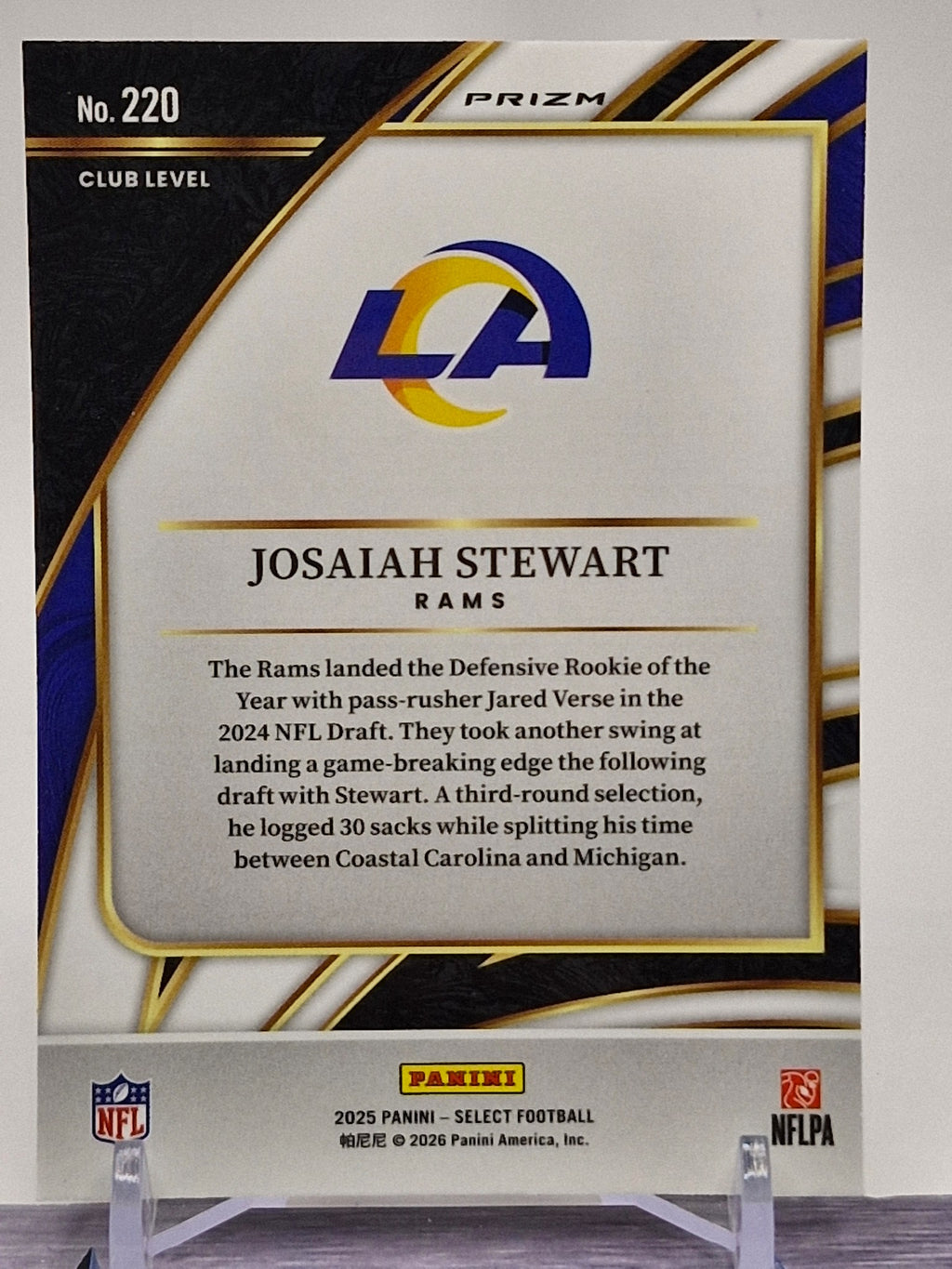 2025 Panini Select #220 Josaiah Stewart