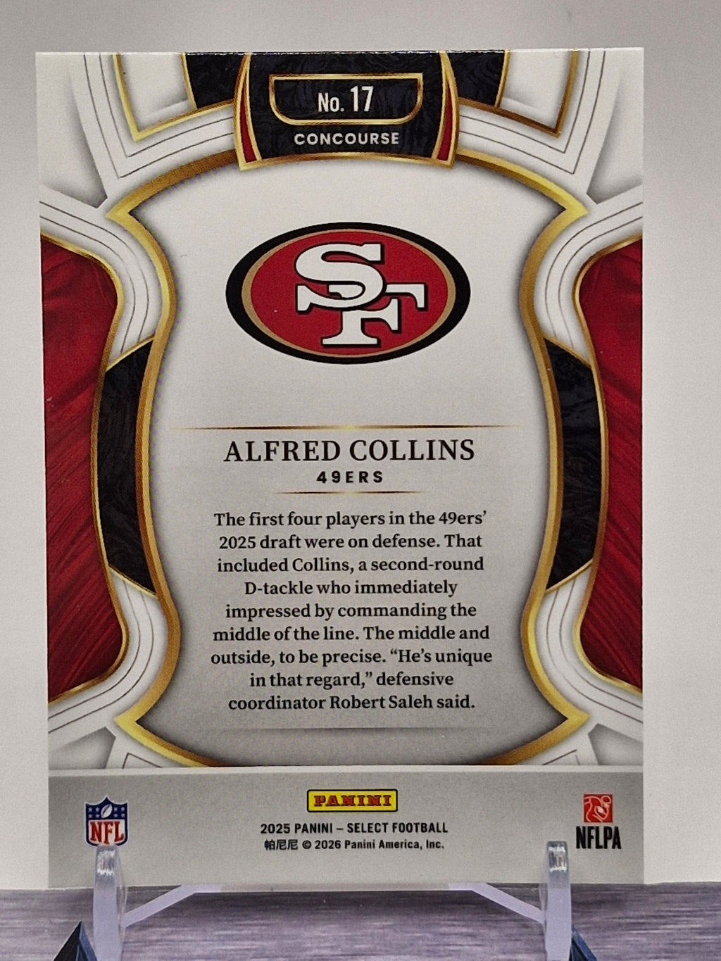 2025 Panini Select #17 Alfred Collins