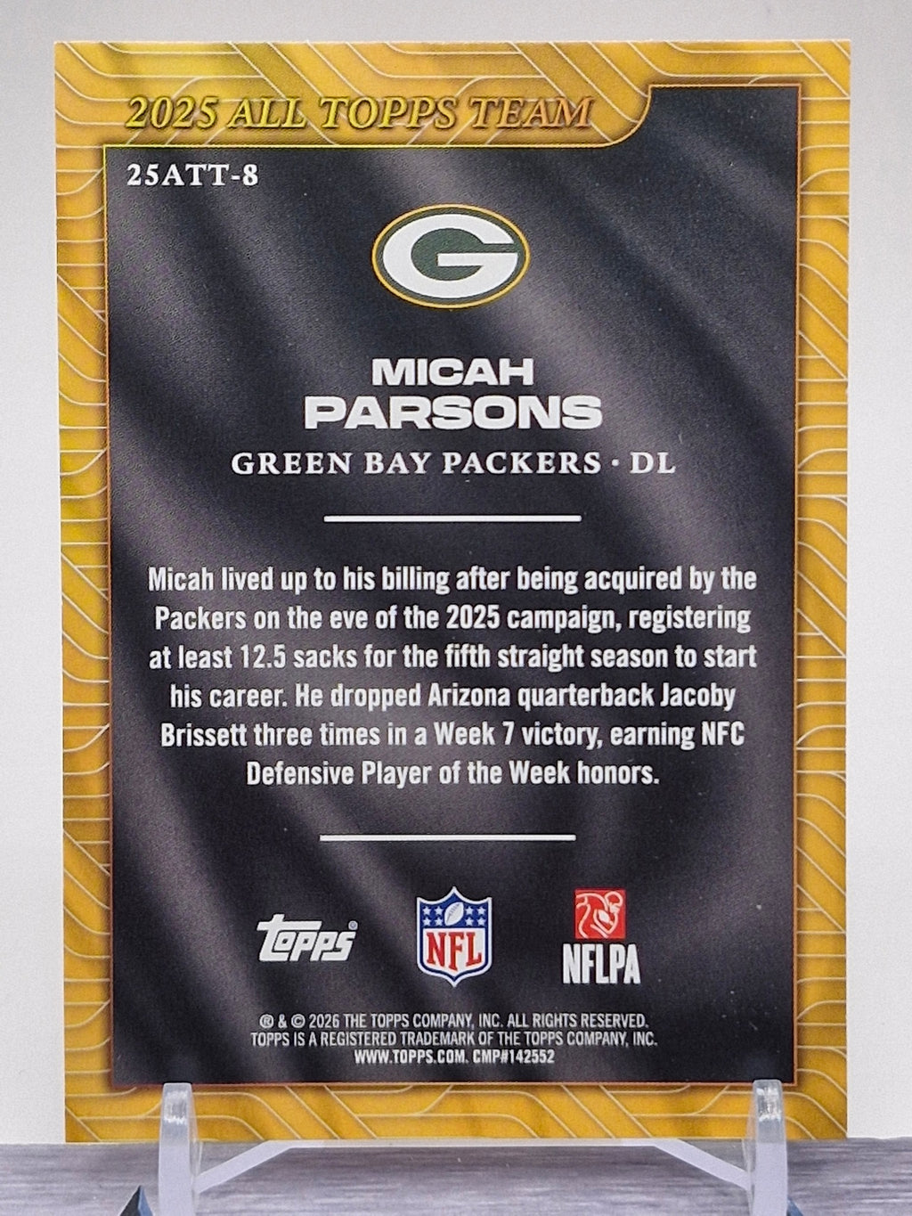 2026 Topps Flagship #25ATT-8 Micah Parsons 2025 All Topps Team