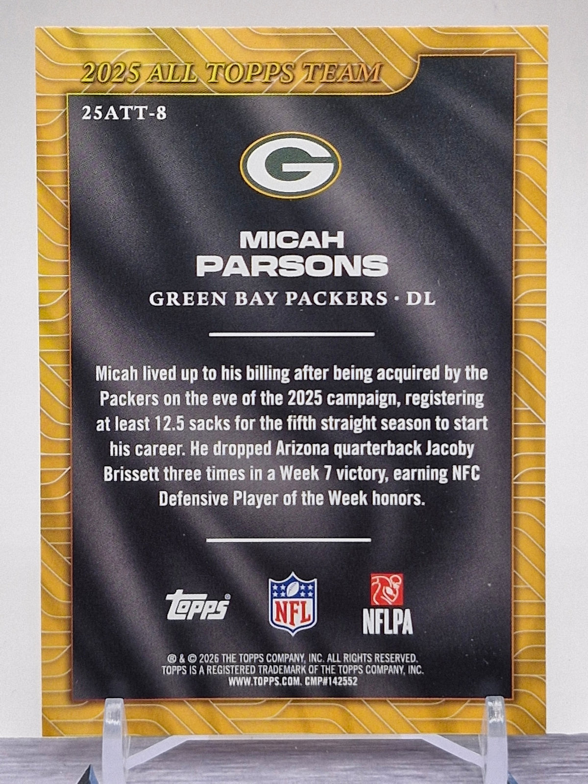 2026 Topps Flagship #25ATT-8 Micah Parsons 2025 All Topps Team