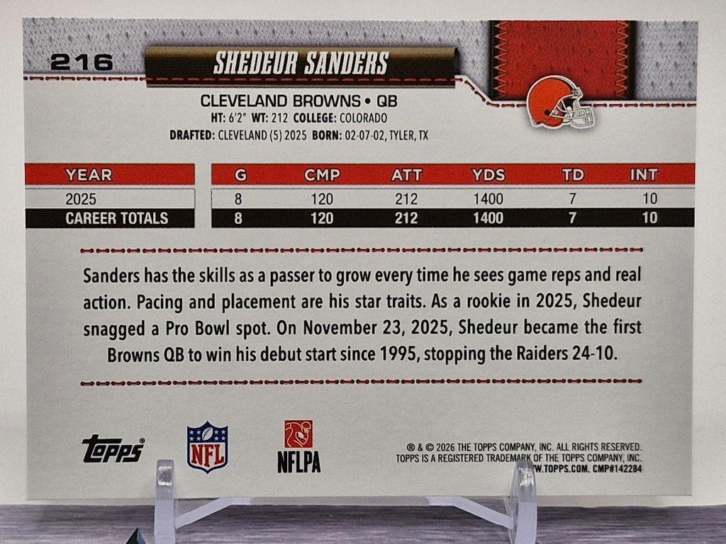 2026 Topps Flagship #216 Shedeur Sanders