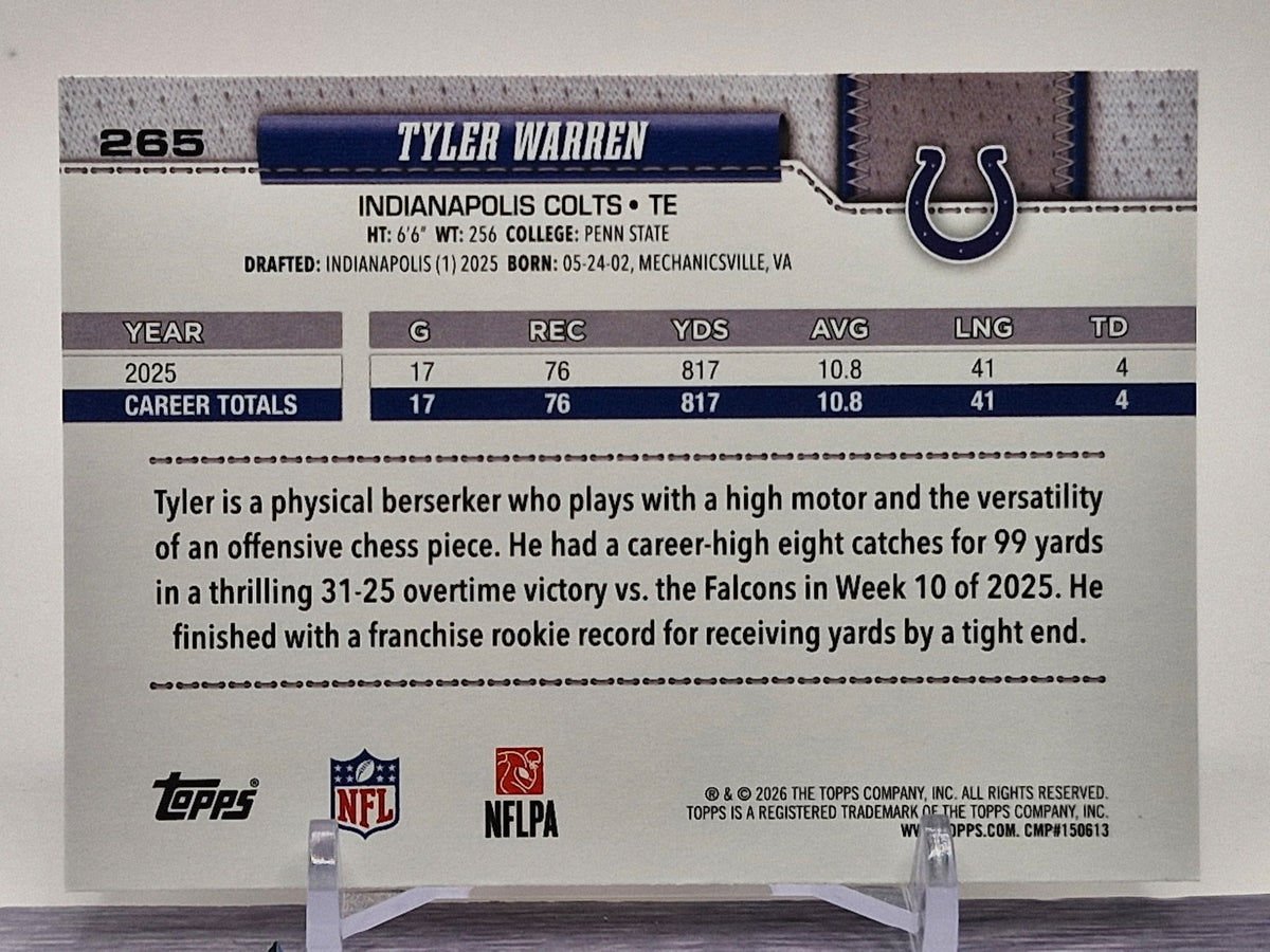 2026 Topps Flagship #265 Tyler Warren