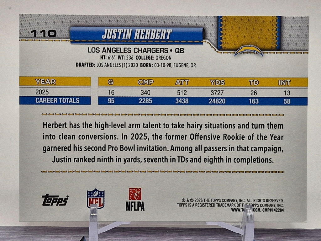 2026 Topps Flagship #110 Justin Herbert