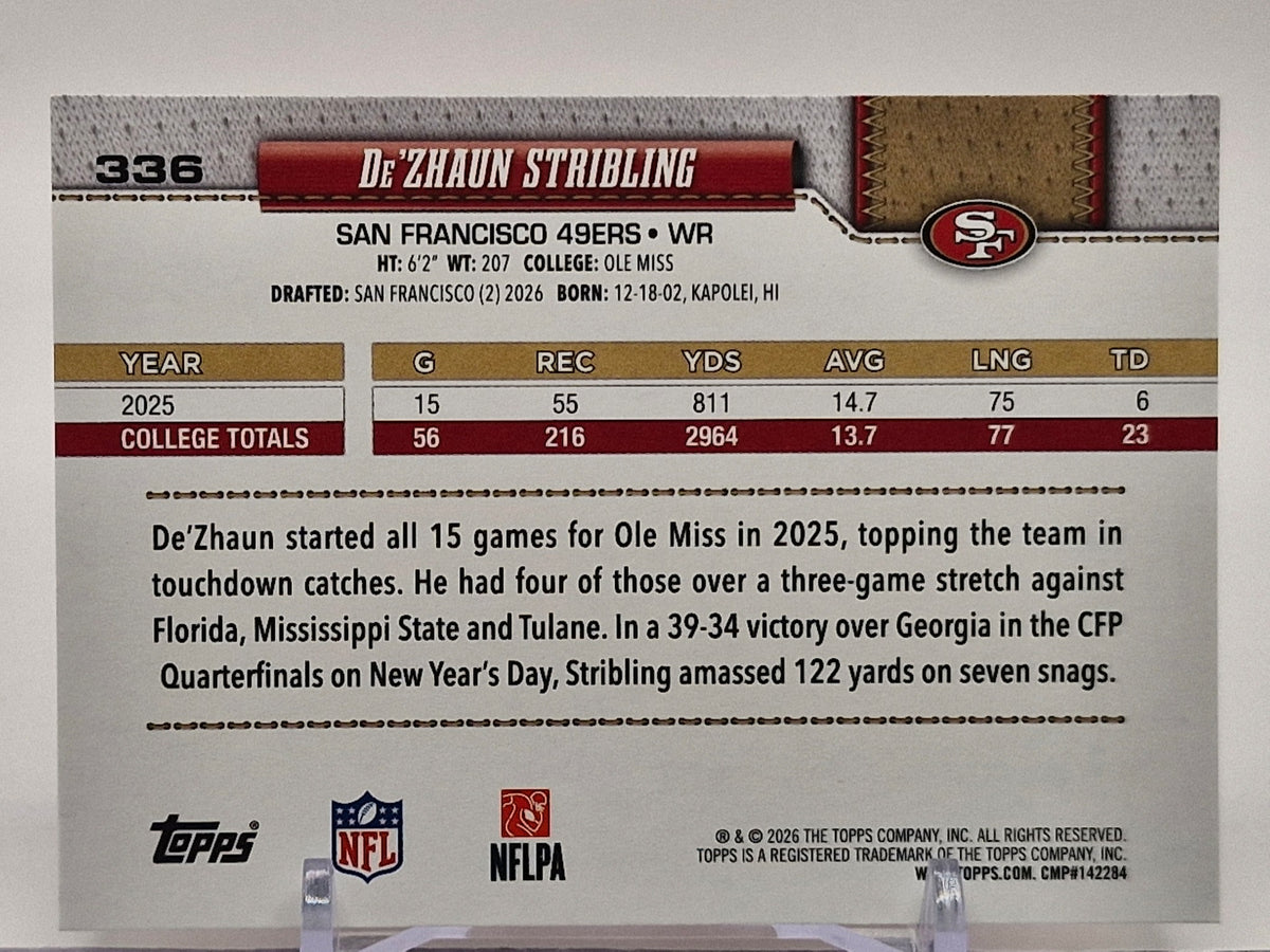 2026 Topps Flagship #336 De’Zhaun Stribling