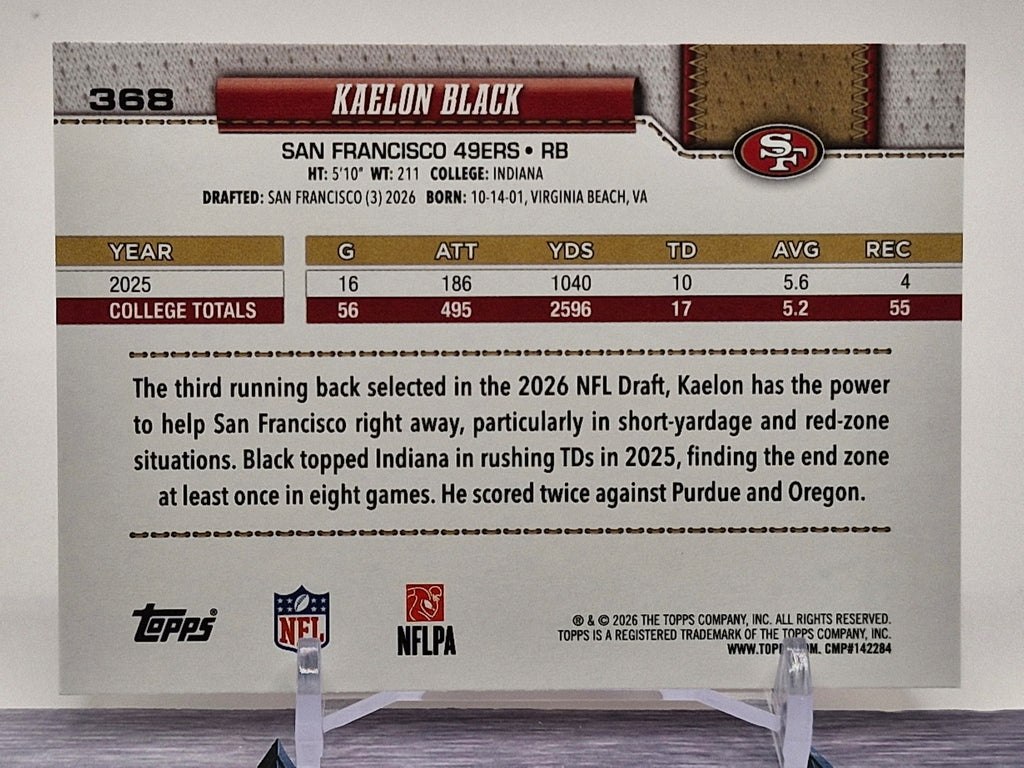 2026 Topps Flagship #368 Kaelon Black