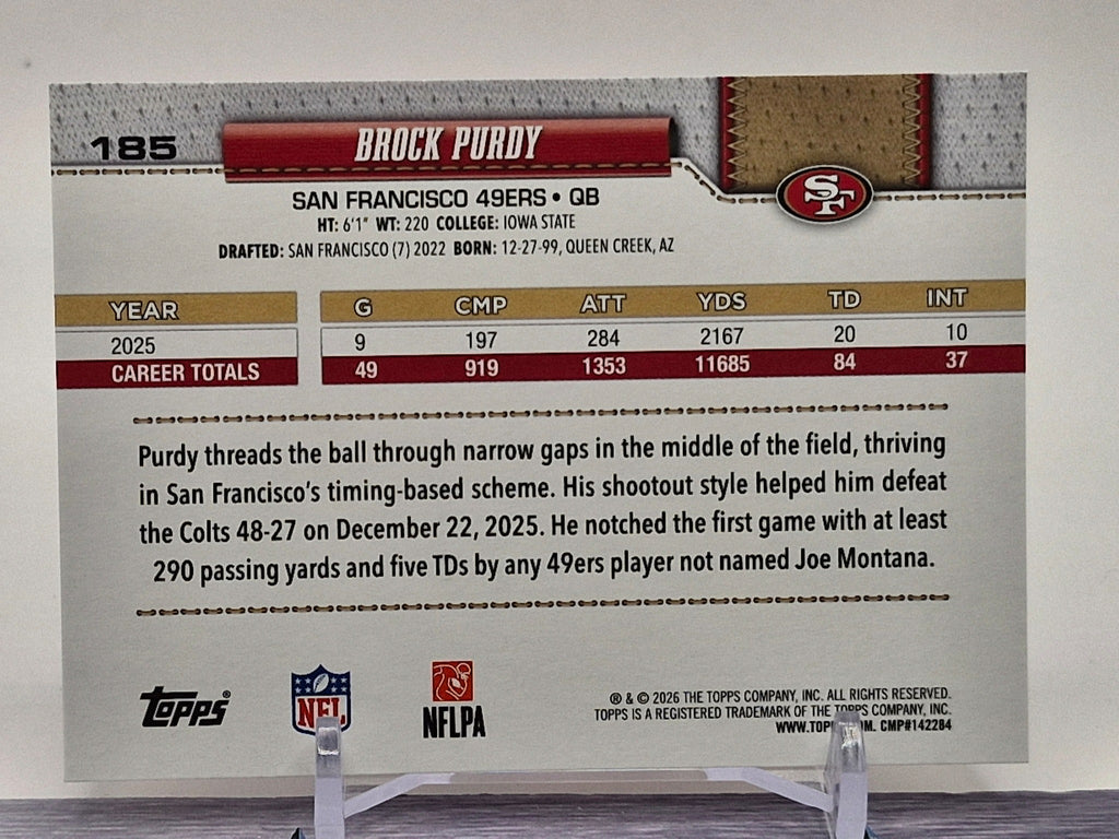 2026 Topps Flagship #185 Brock Purdy