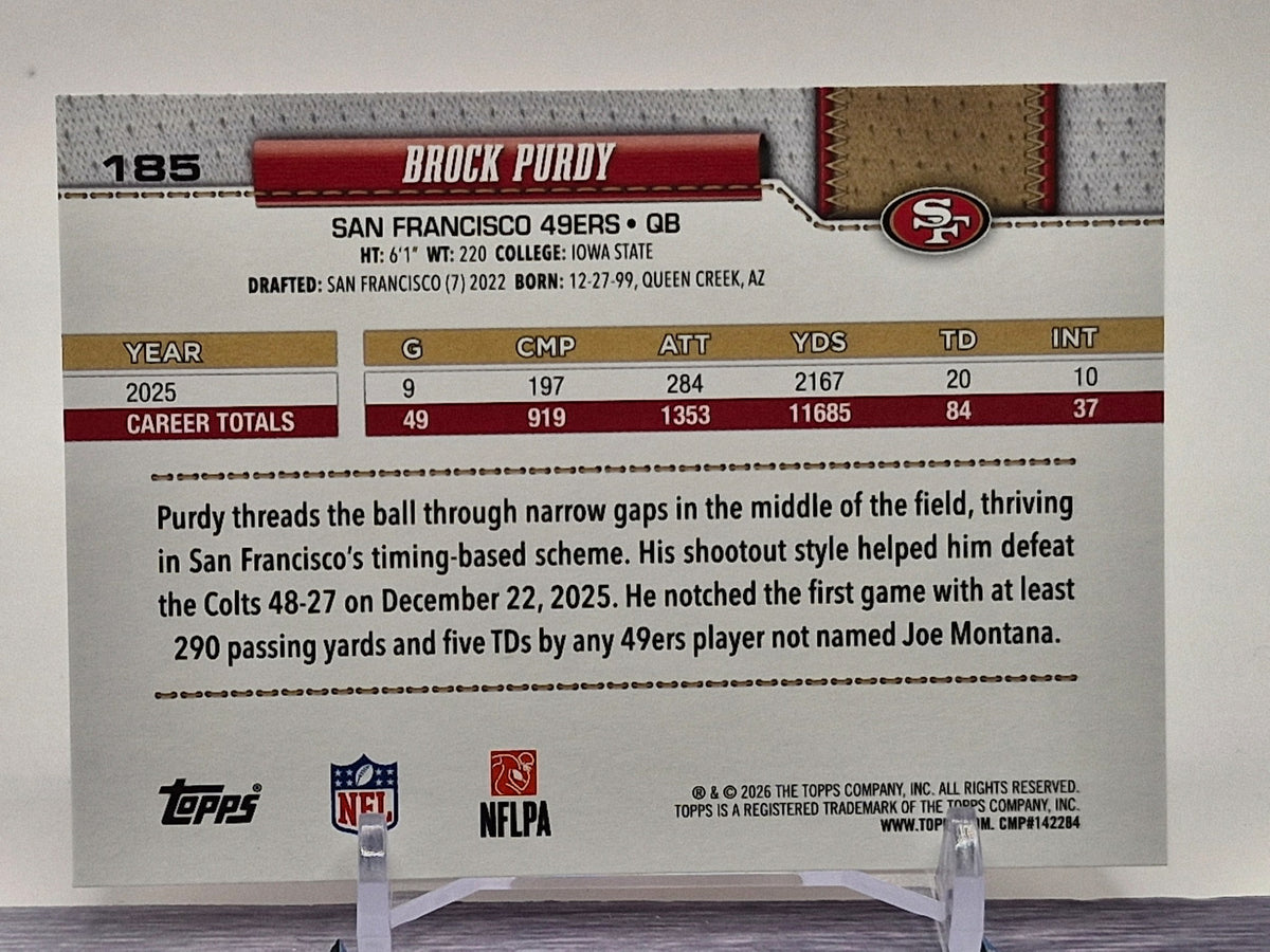 2026 Topps Flagship #185 Brock Purdy