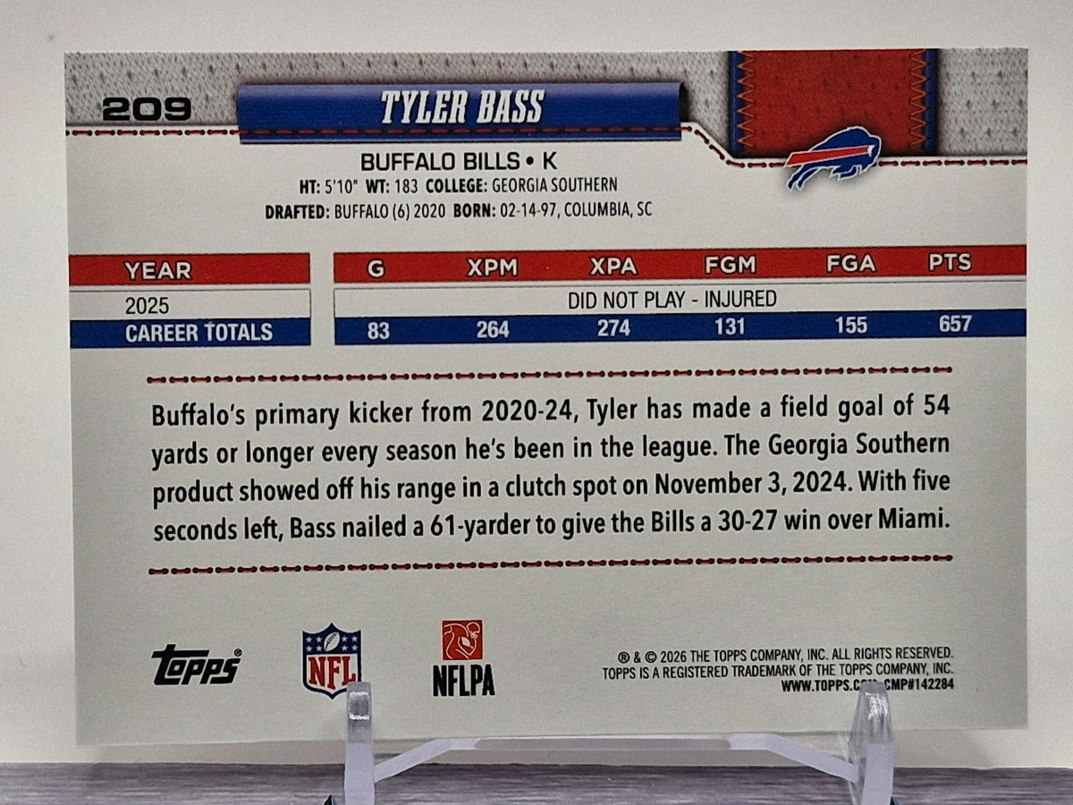 2026 Topps Flagship #209 Tyler Bass