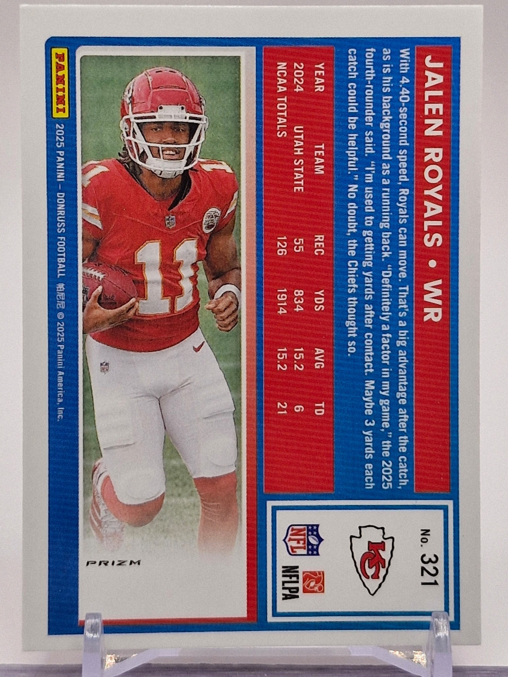 2025 Donruss #321 Jalen Royals Optic Rated Rookies Preview Holo