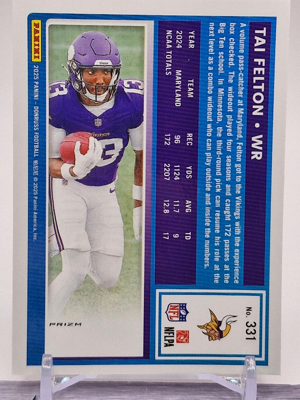 2025 Donruss #331 Tai Felton Optic Rated Rookies Preview Holo