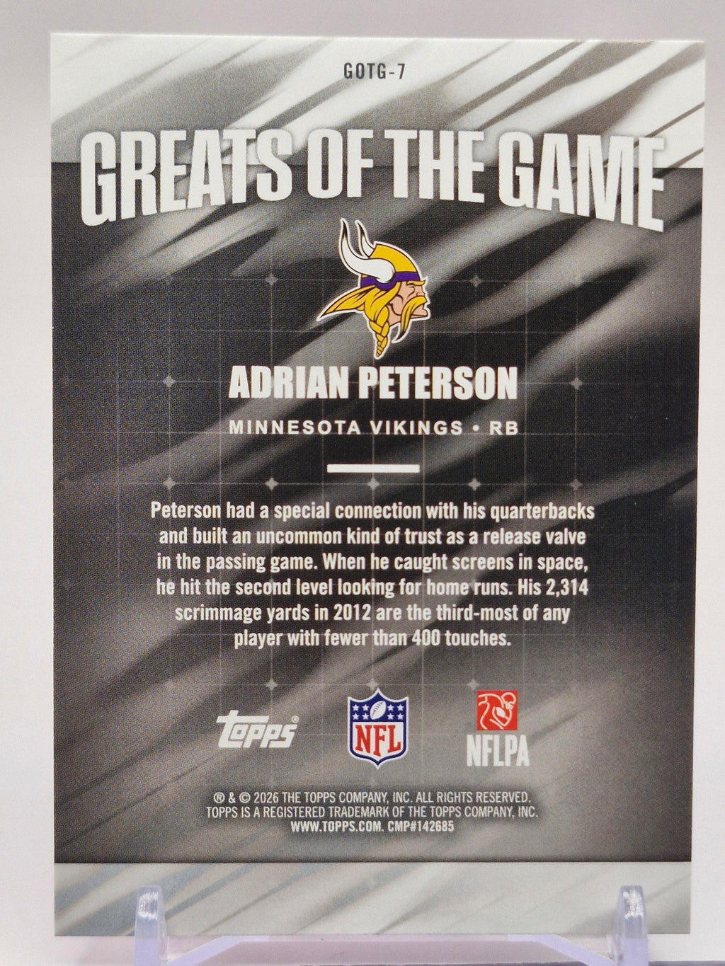 2026 Topps Flagship #GOTG-7 Adrian Peterson Greats Of The Game