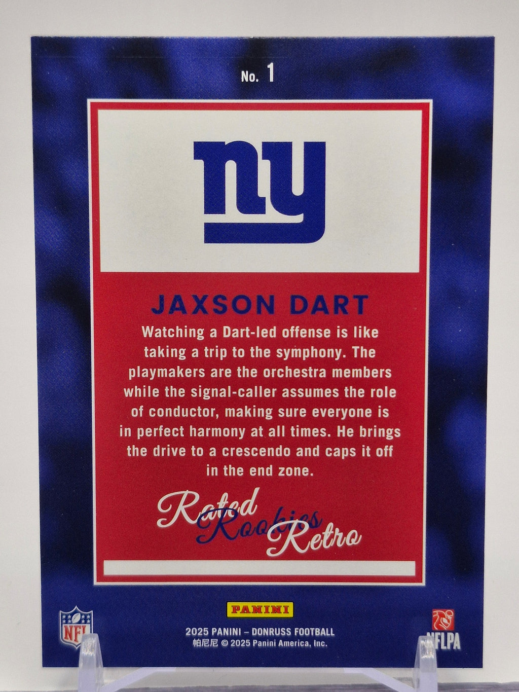 2025 Donruss #1 Jaxson Dart Rated Rookies Retro