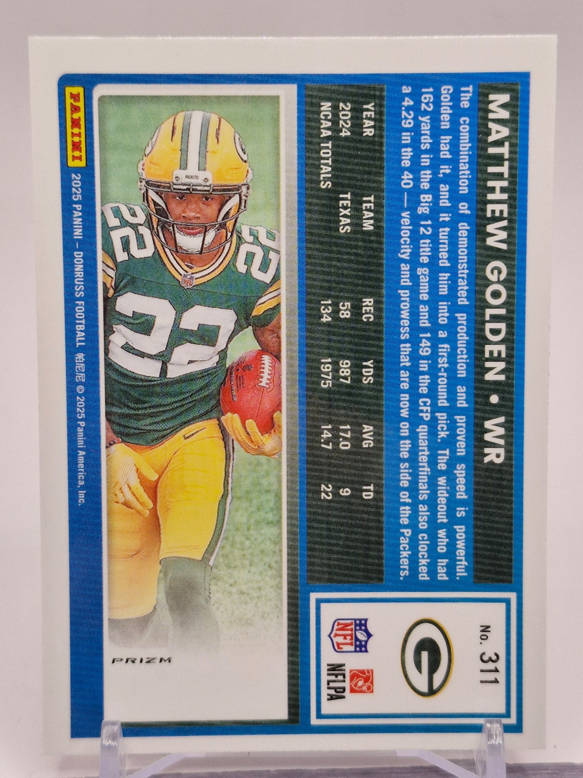 2025 Donruss #311 Matthew Golden Optic Rated Rookies Preview Pink
