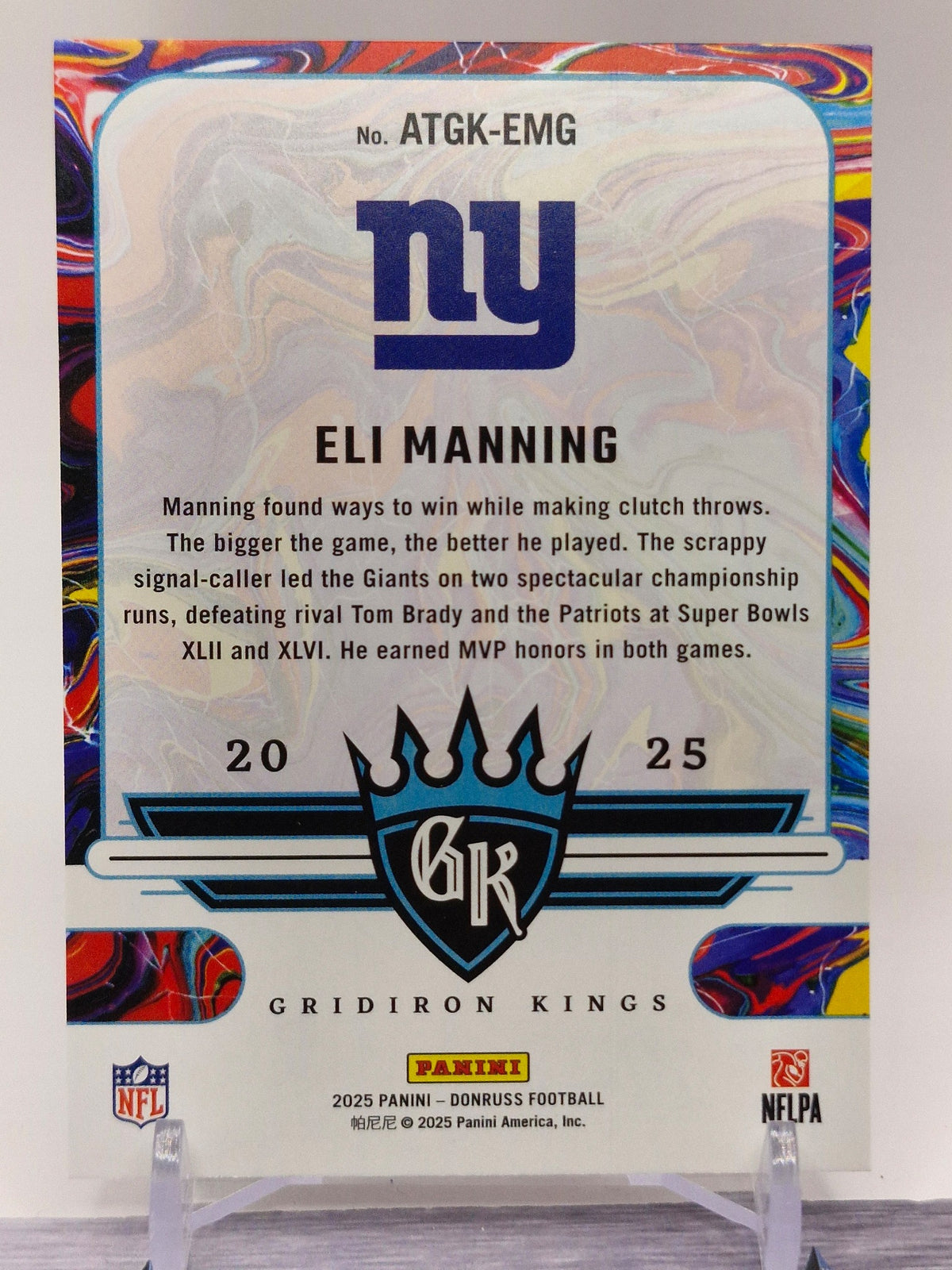 2025 Donruss #ATGK-EMG Eli Manning All-Time Gridiron Kings