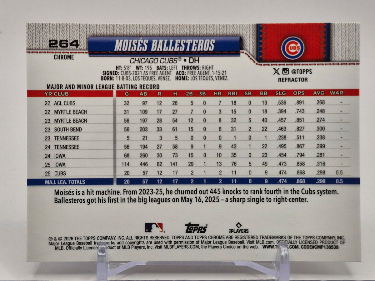2026 Topps Chrome #264 Moisés Ballesteros