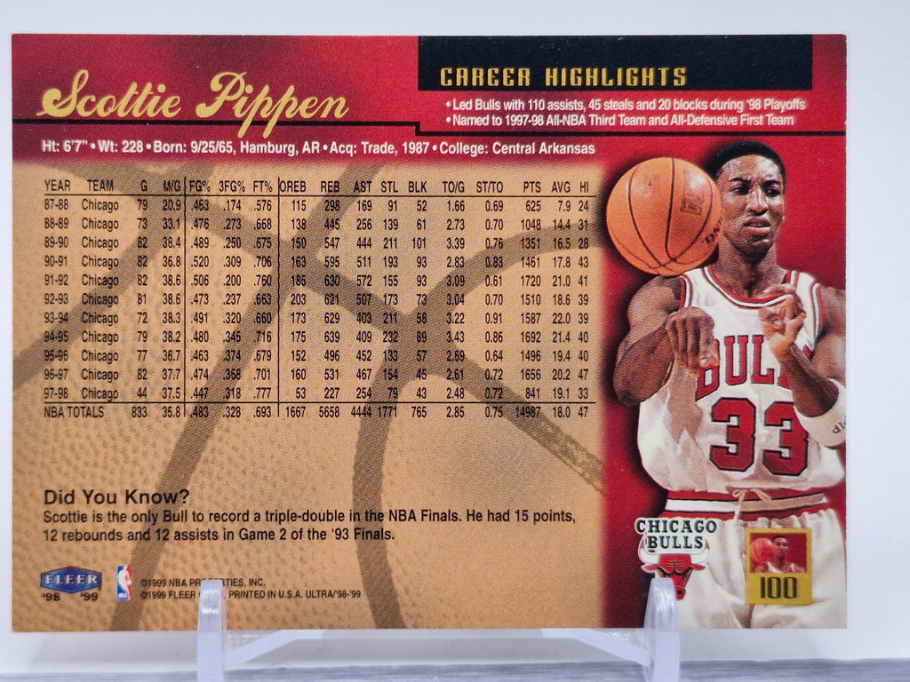 1998-99 Ultra #100 Scottie Pippen