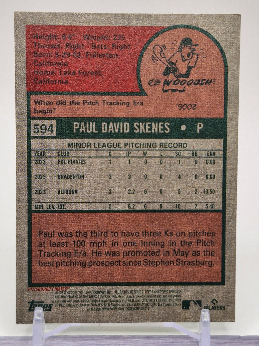 2024 Topps Heritage #594 Paul Skenes