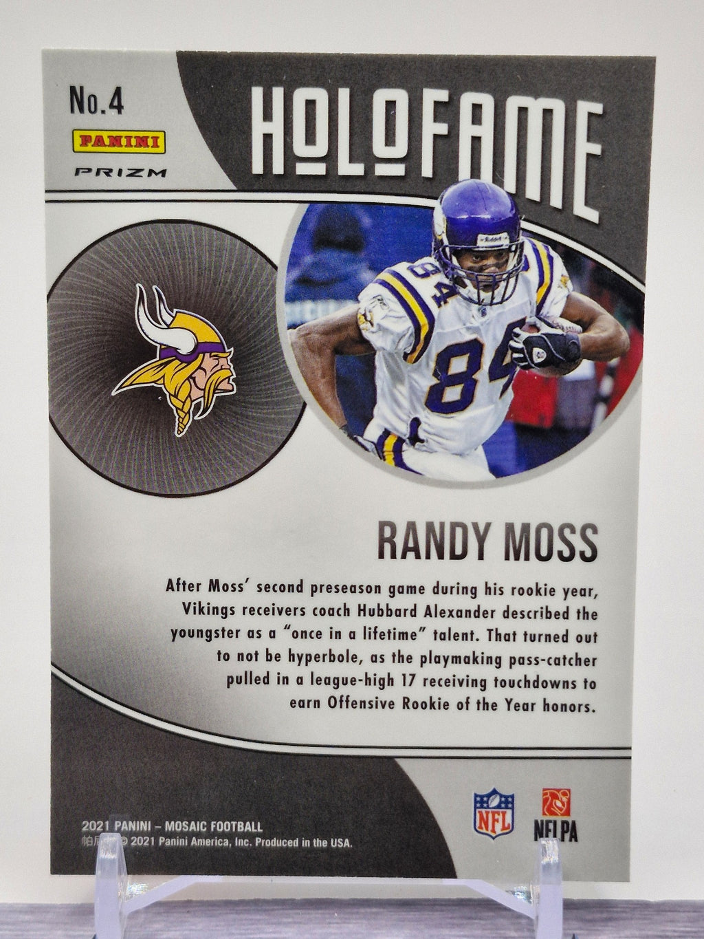 2021 Panini Mosaic #4 Randy Moss HoloFame Mosaic Green