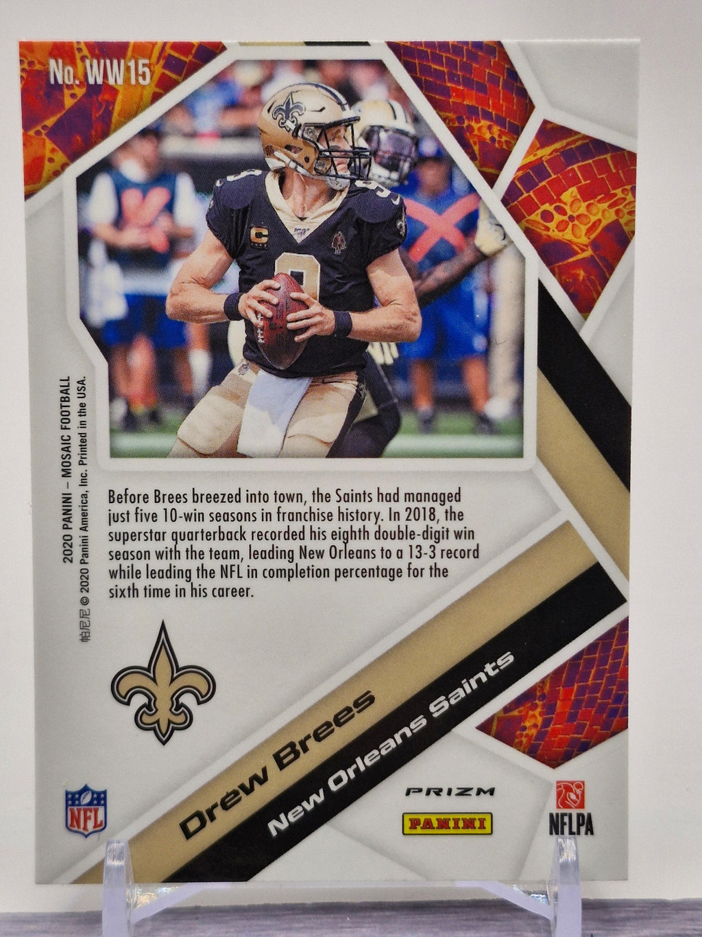 2020 Panini Mosaic #WW15 Drew Brees Will to Win Prizm Green