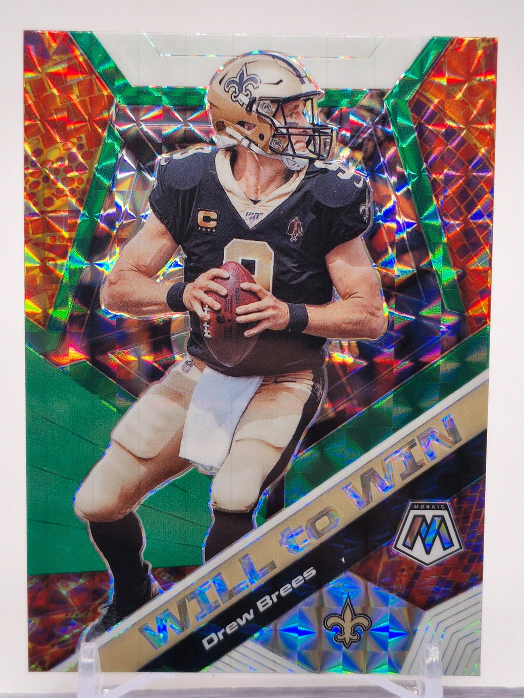 2020 Panini Mosaic #WW15 Drew Brees Will to Win Prizm Green