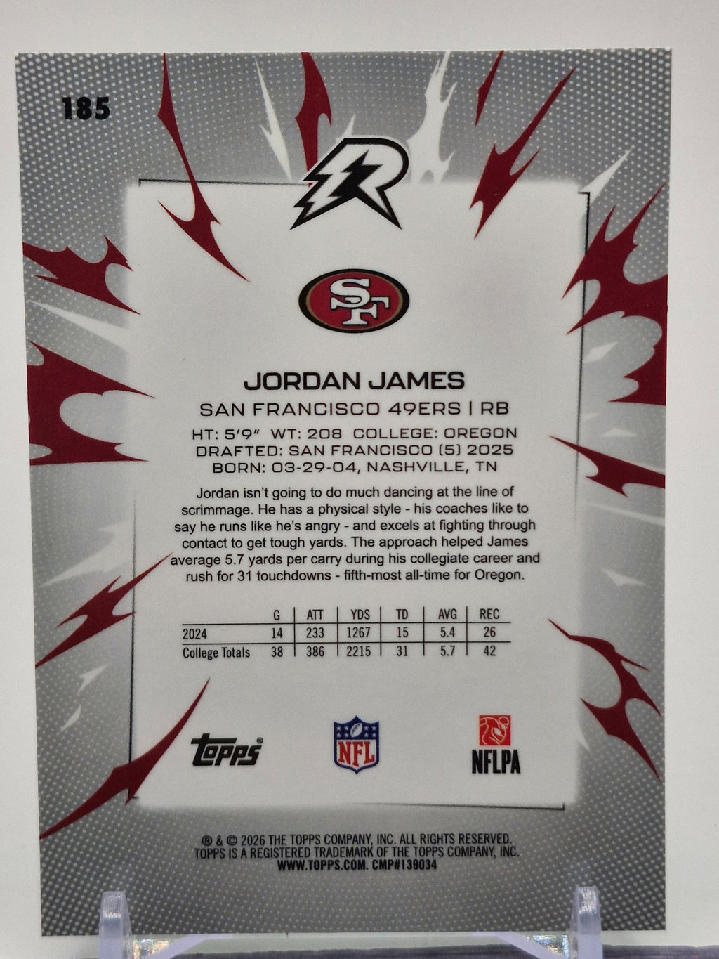 2025 Topps Resurgence #185 Jordan James #/175