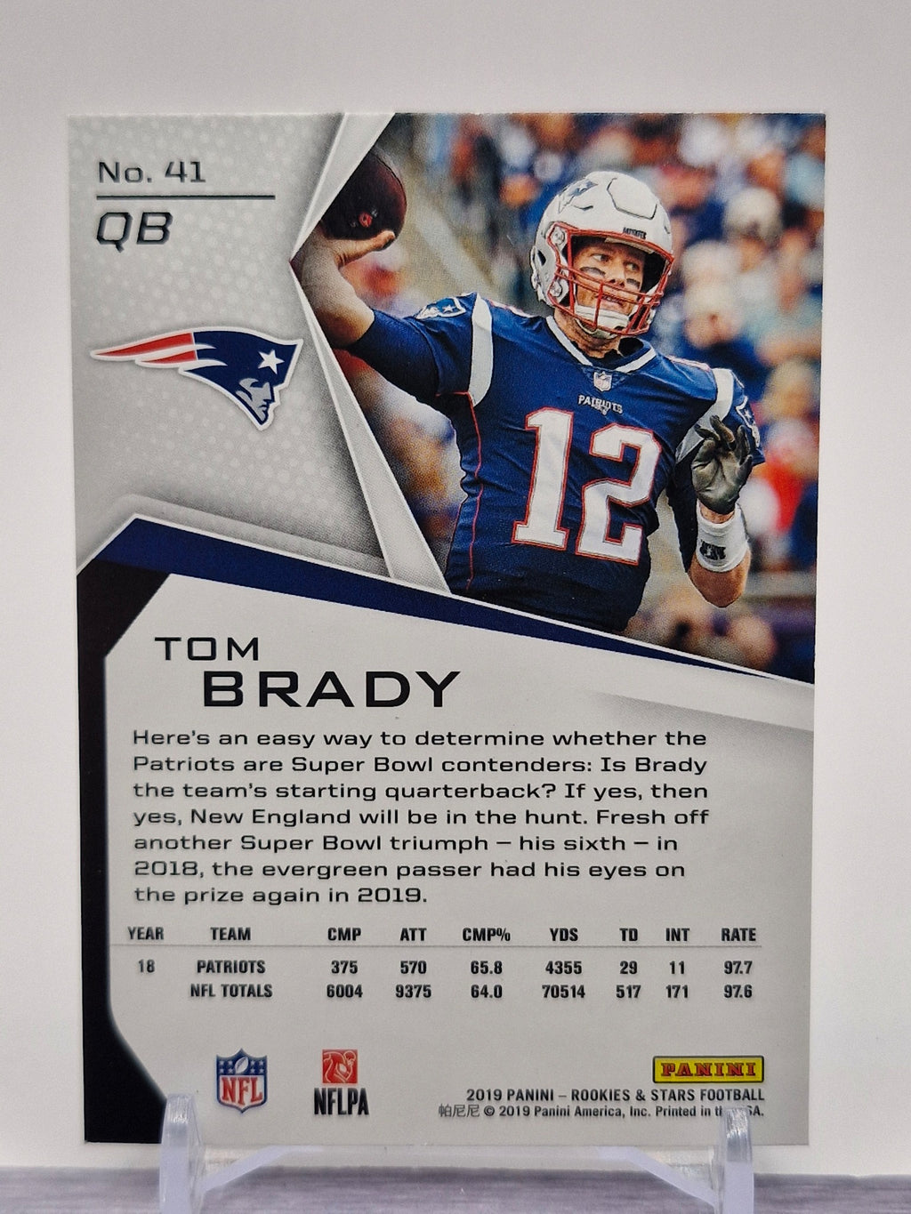 2019 Panini Rookies & Stars #41 Tom Brady Red