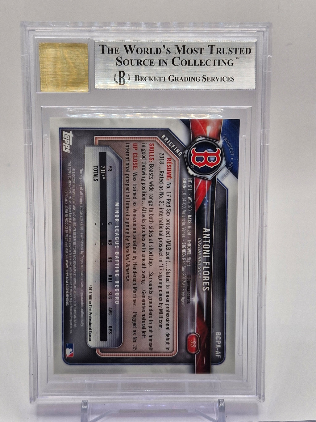 2018 Bowman Chrome #BCPA-AF Antoni Flores Prospects Autographs Refractor #/25