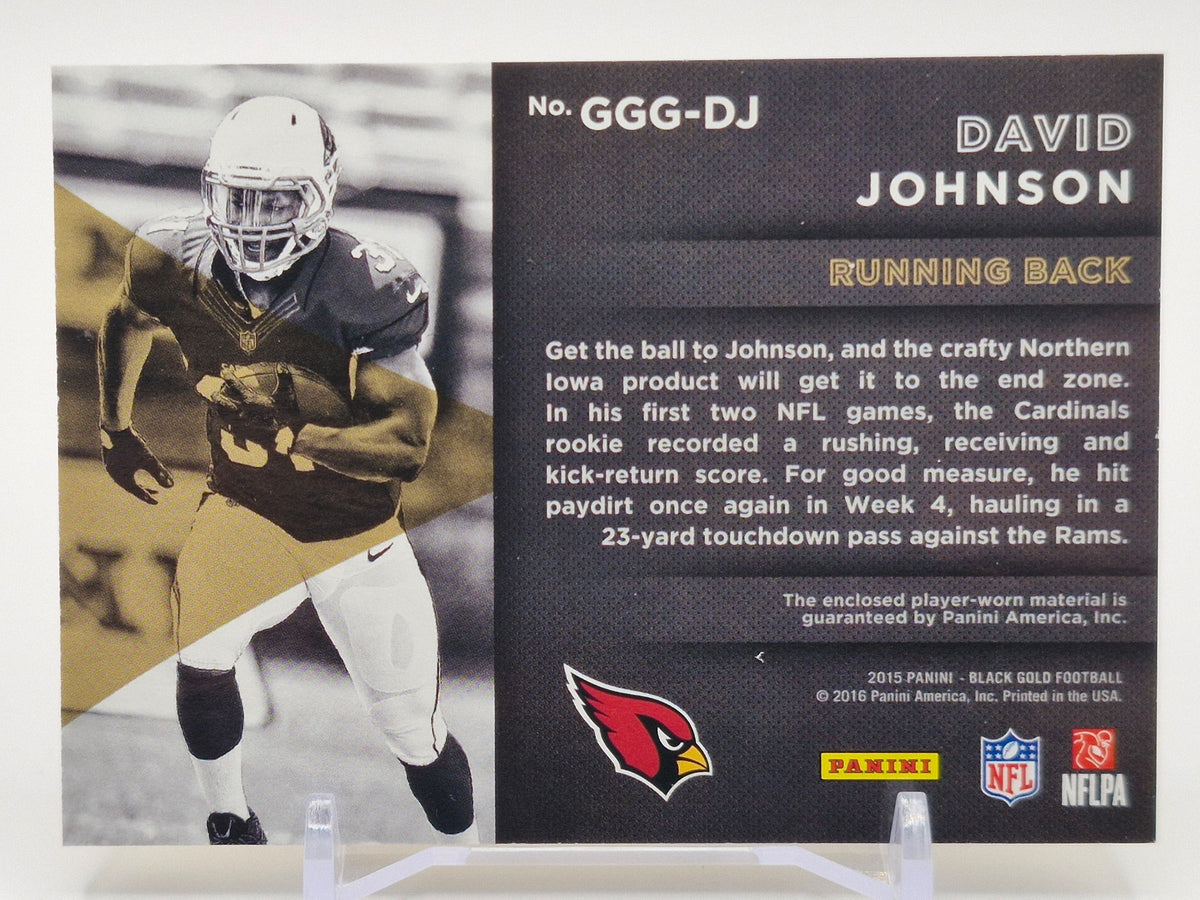 2015 Panini Black Gold #GGG-DJ David Johnson Golden Ground Game #/199