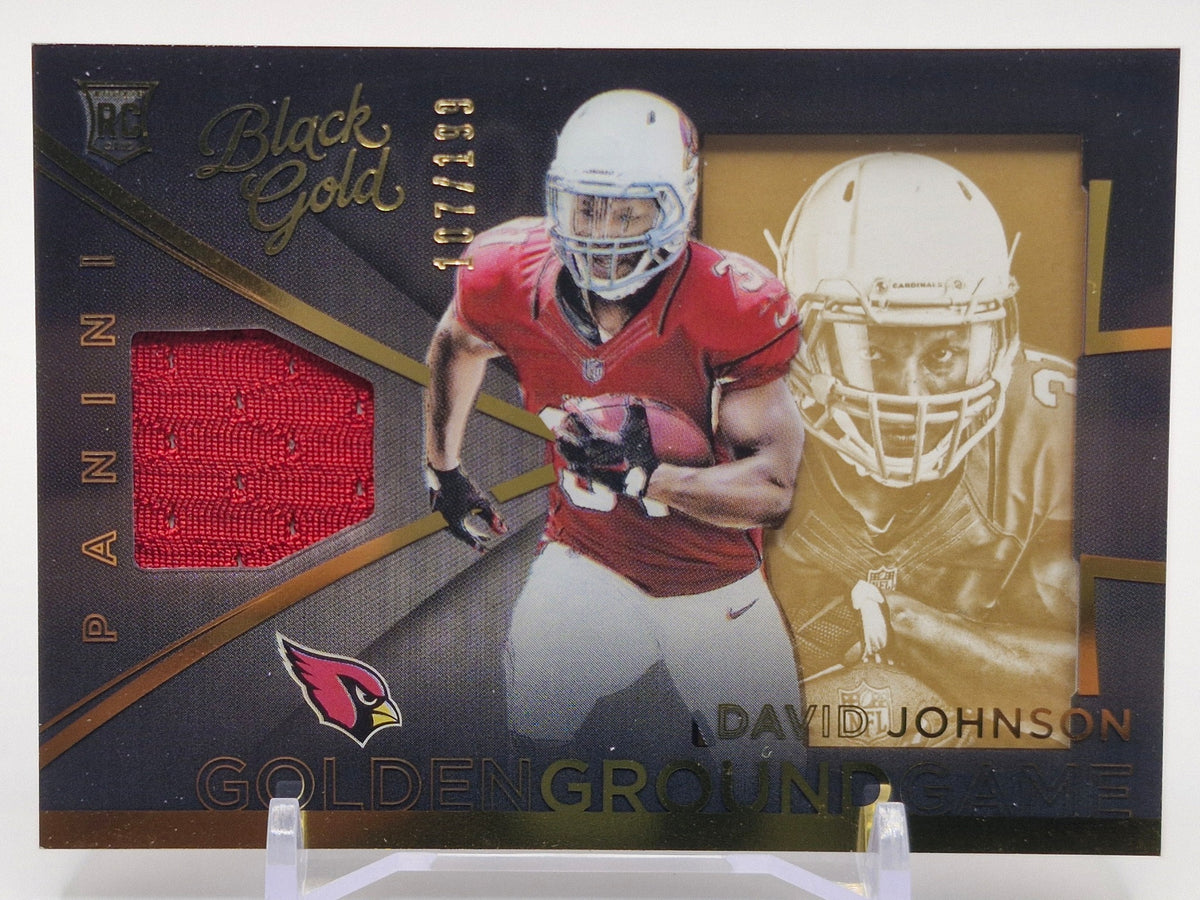2015 Panini Black Gold #GGG-DJ David Johnson Golden Ground Game #/199