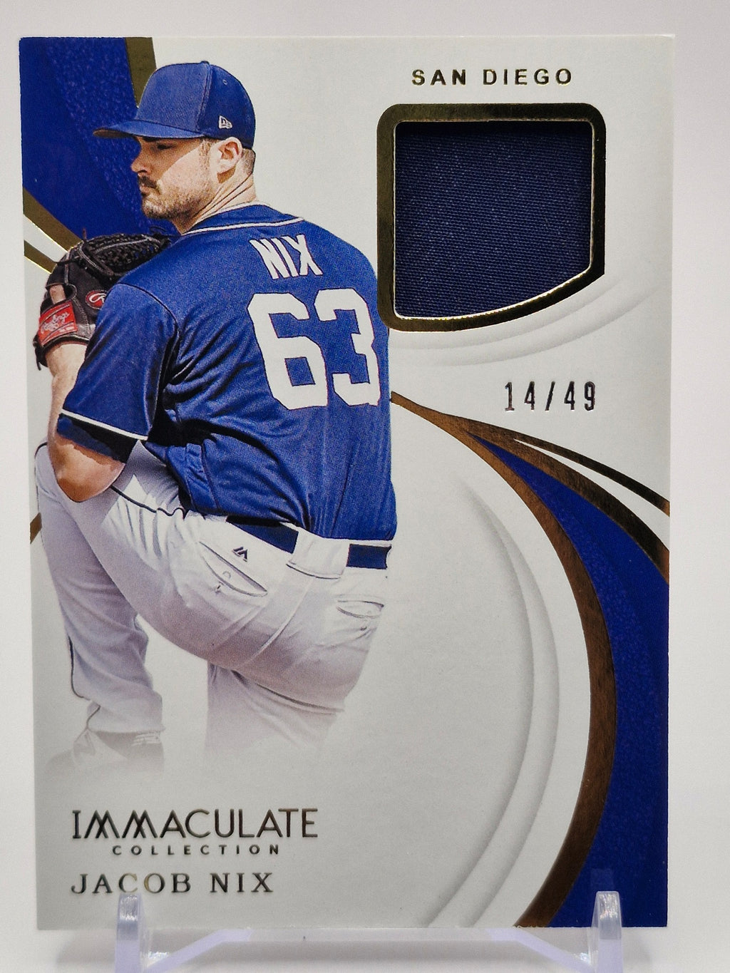2019 Panini Immaculate #IS-JN Jacob Nix Immaculate Swatches Laundry Tag
