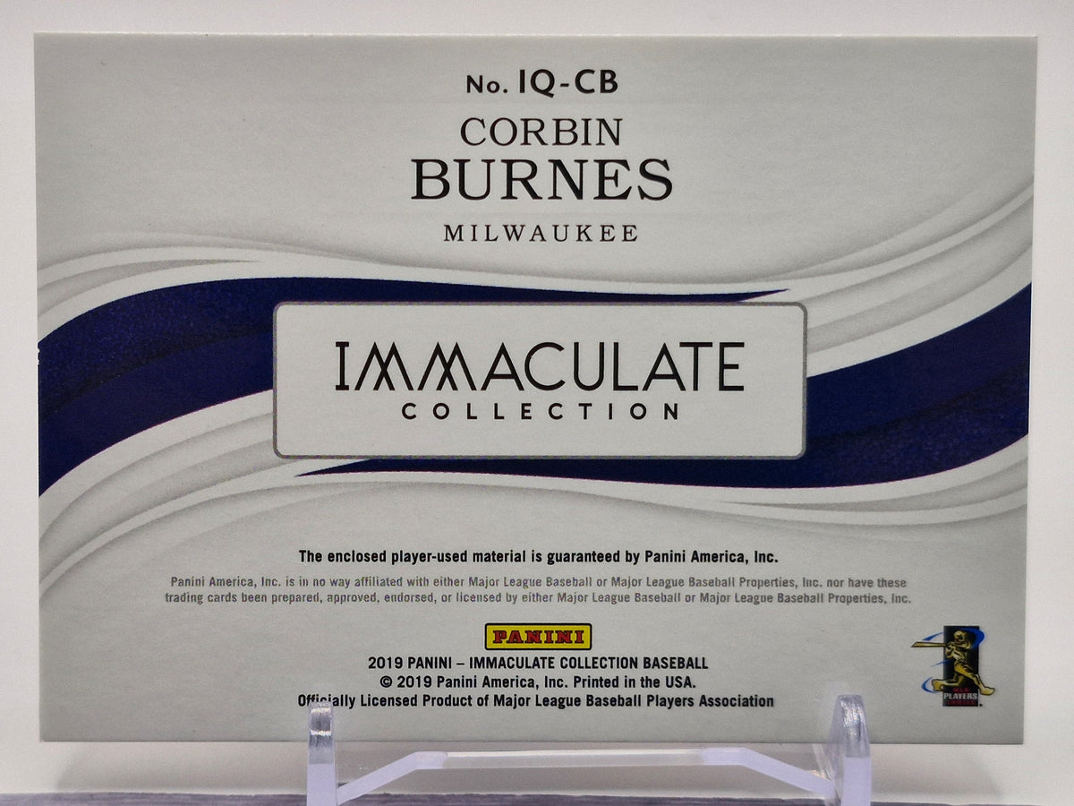 2019 Panini Immaculate Collection #IQ-CB Corbin Burnes Immaculate Quads #/49