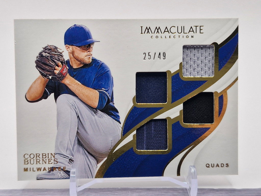 2019 Panini Immaculate Collection #IQ-CB Corbin Burnes Immaculate Quads #/49