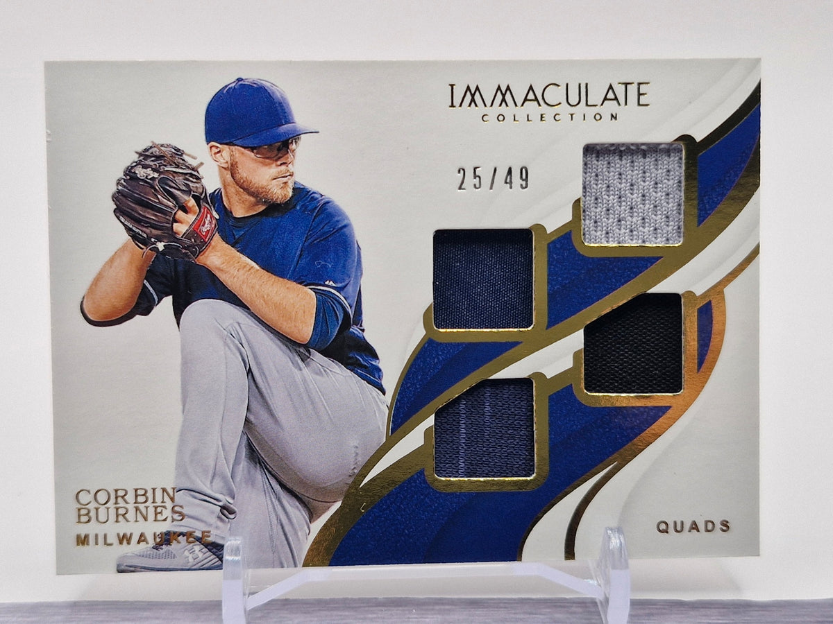 2019 Panini Immaculate Collection #IQ-CB Corbin Burnes Immaculate Quads #/49